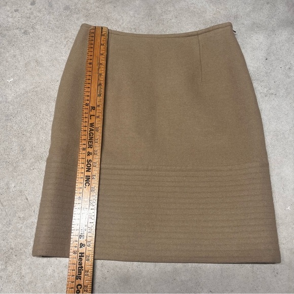 Carlisle Angora Wool Blend Ribbed Straight Pencil Mini Skirt Tan Size 8 - Picture 5 of 6